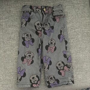 Kids Cartoon Print Jeans in Gray and Purple